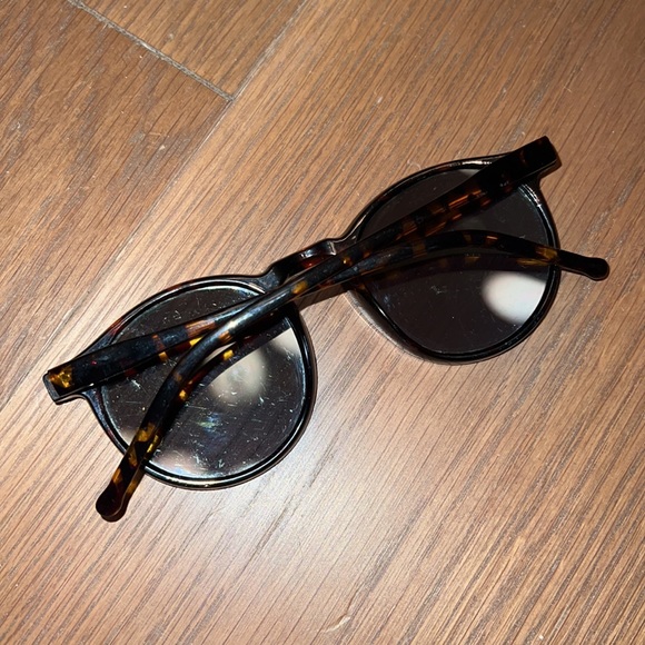 Tortoise Brown Green Reflective Lens Round Sunglasses - Picture 12 of 17